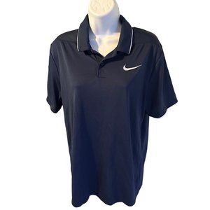 Nike blue and white dri-fit polo size S
